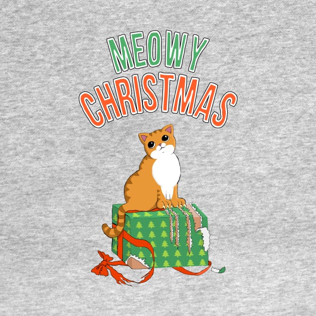 Meowy Christmas Orange Tabby Cat by xenotransplant